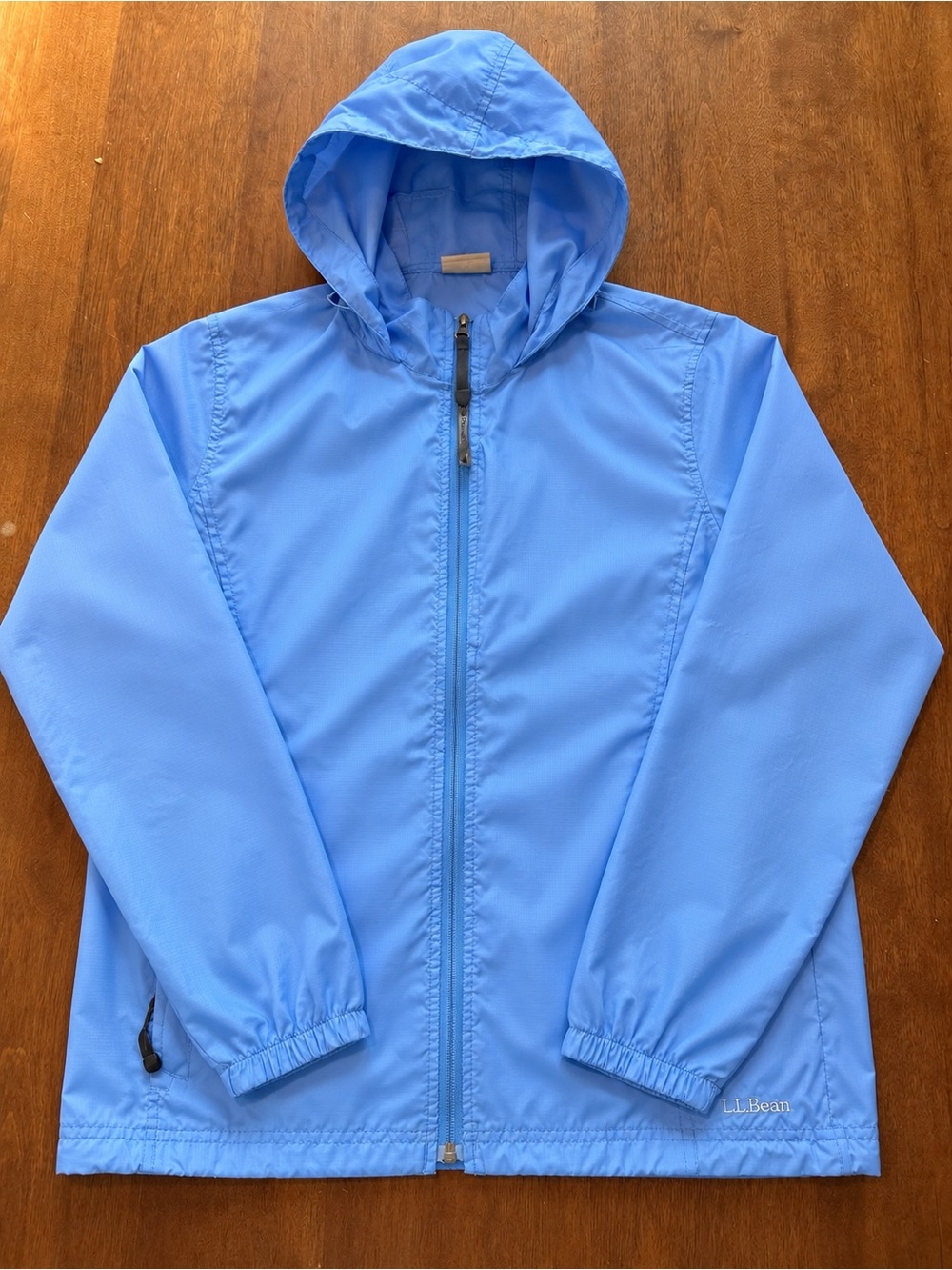 L.L.Bean Blue Lightweight Hooded Windbreaker Jacket 0